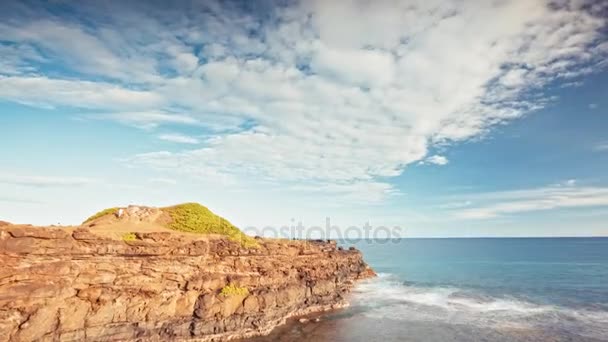 Sunset on the sea rock time lapse — Stock Video