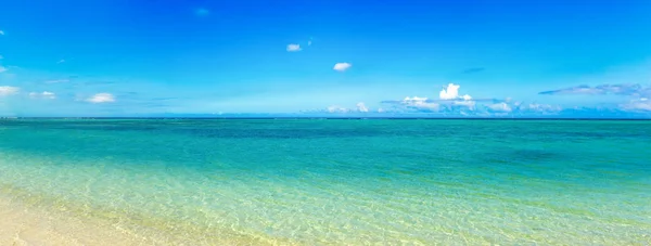Kumlu tropik plaj. Panorama. — Stok fotoğraf