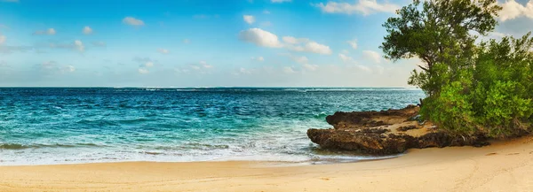 Piaszczysta plaża tropikalna. Panorama — Zdjęcie stockowe