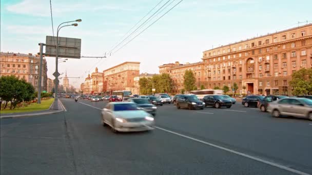 俄罗斯莫斯科-奇尔卡 8 月/2017年： 莫斯科交通时间推移全景. — 图库视频影像