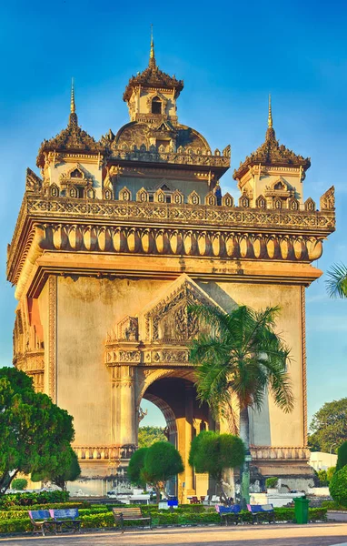 Monumento di Patuxay a vientiane, Laos — Foto Stock