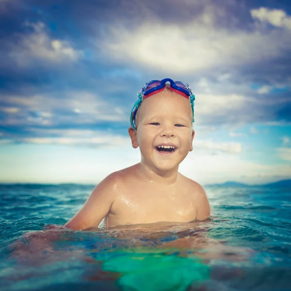 Boy in a sea — Stock Photo, Image