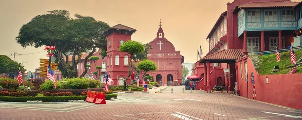 Krisztus templom Melaka, Malacca City, Malajzia. Panoráma — Stock Fotó