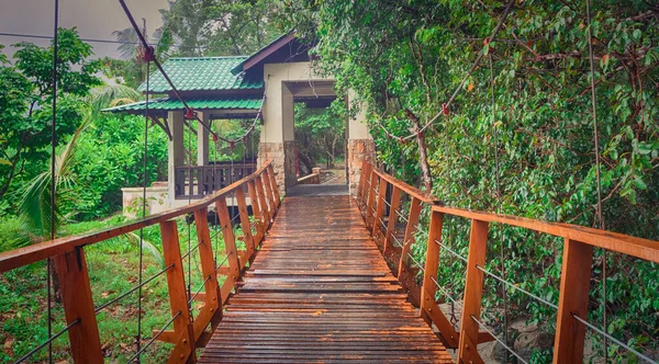 Voetgangersbrug bij Penang National Park, Maleisië. Panorama — Stockfoto