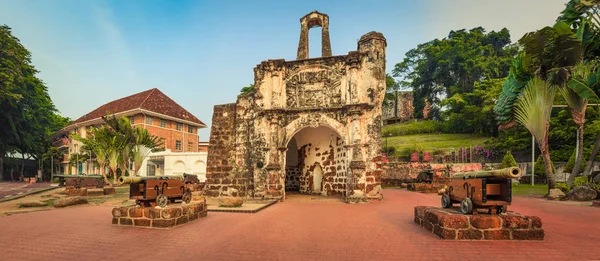 Surviving gate of the A Famosa fort in Malacca, Malaysia. Panora — 스톡 사진