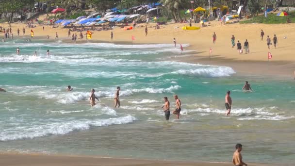 Waves on Nai Harn beach — Stock Video