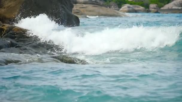 Бірюзова хвиля, повільний рух — стокове відео