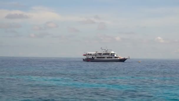 Seascape with Dive boat — Stock Video