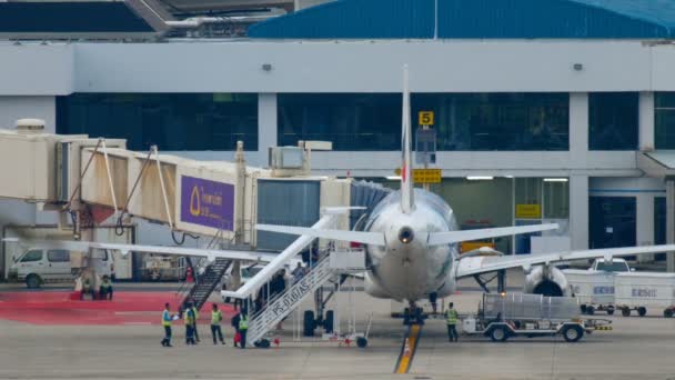 Passagiers aan boord van vliegtuig — Stockvideo