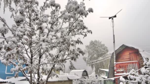 Prima neve in ottobre — Video Stock