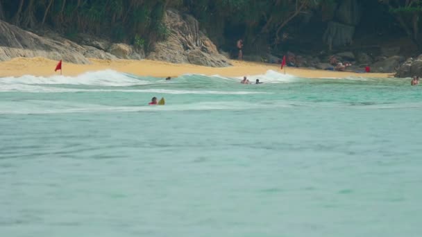 Dalgalar Nai Harn Beach — Stok video