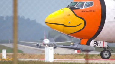 Uçak kokpit yakın çekim önce açmak pist