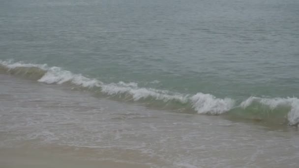 Kumlu bir plaj dalgalar — Stok video