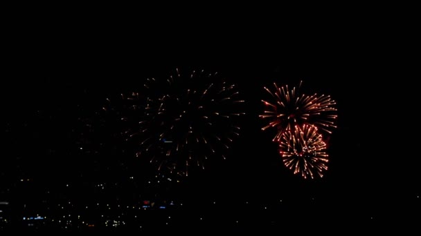 Fireworks flashing in the evening — Stock Video