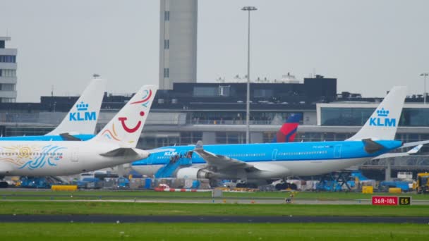 TUI Fly Boeing 767 kołowania po wylądowaniu — Wideo stockowe