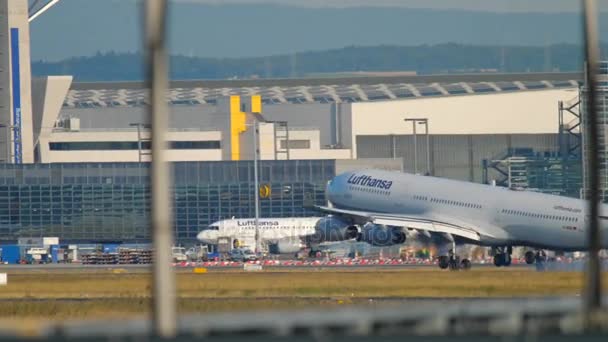Airbus 340 landing — Stockvideo