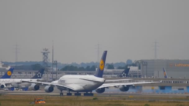 Lufthansa Airbus 380 startu — Wideo stockowe