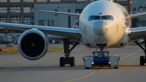 Flygplansbogsering till tjänst — Stockvideo