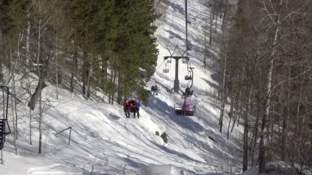 Linbana i fjällen — Stockvideo