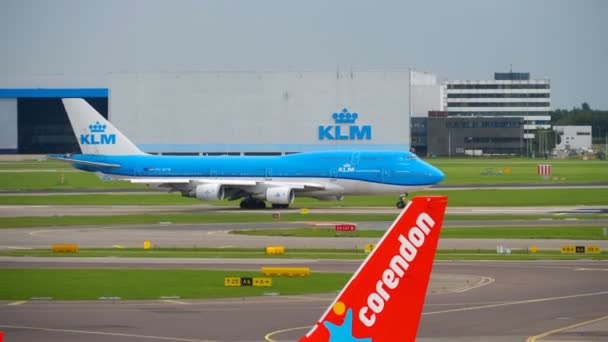 KLM Boeing 747 partida — Vídeo de Stock