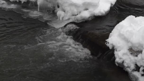 Snow, ice and water — Stock Video