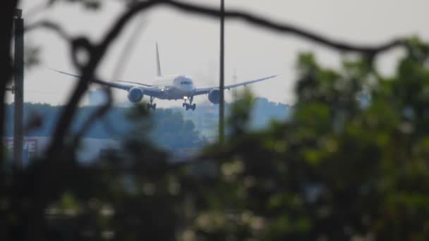 Flygplan som närmar sig på Franfurt — Stockvideo