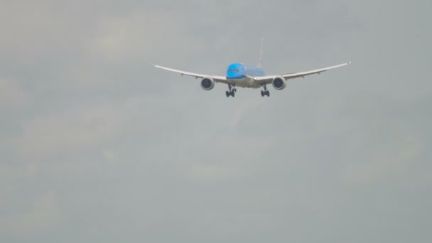 KLM Dreamliner aterrissagem — Vídeo de Stock
