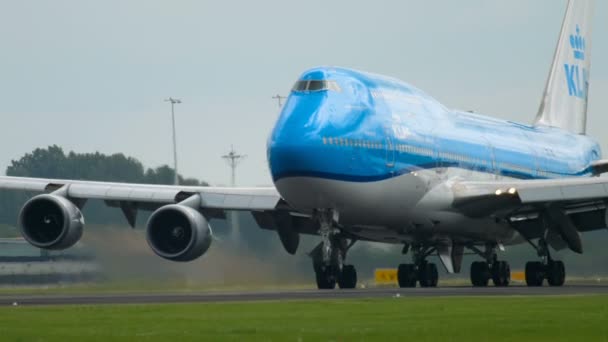 KLM Boeing 747 — стоковое видео