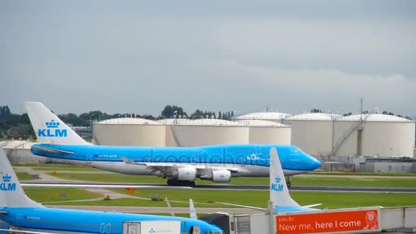 KLM Boeing 747 vertrek — Stockvideo