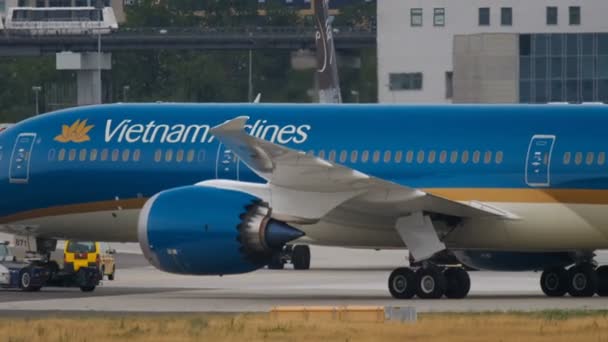 Boeing 787 hizmetten çekme — Stok video