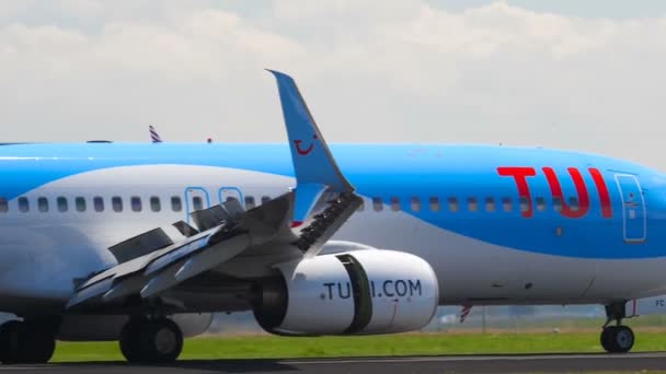 Tui fliegt 737-Landung — Stockvideo