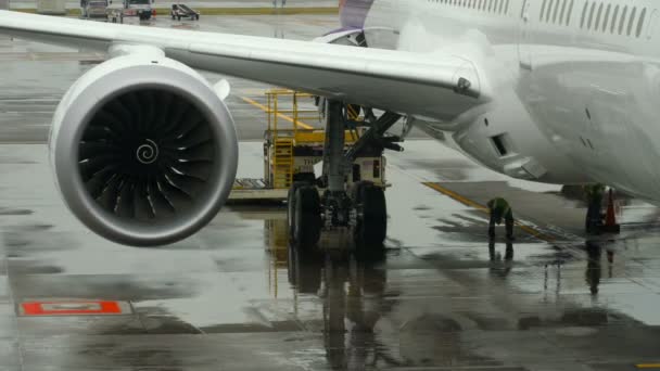 Dreamliner on service en Suvarnabhumi aeropuerto — Vídeos de Stock