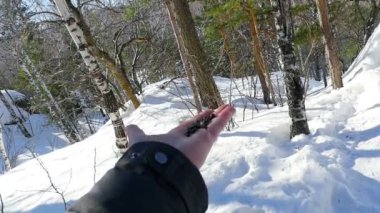 Kuş mans el tohum yiyecek