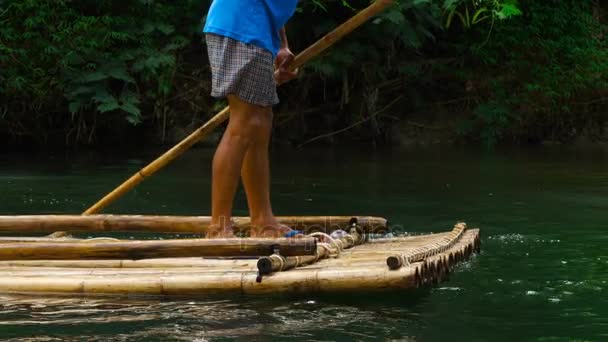 Bamboo rafting in Khao Lak — Stock Video