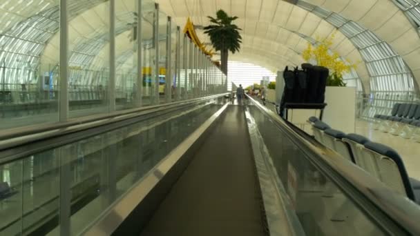 Viaggiatore nel terminal dell'aeroporto di Bangkok — Video Stock