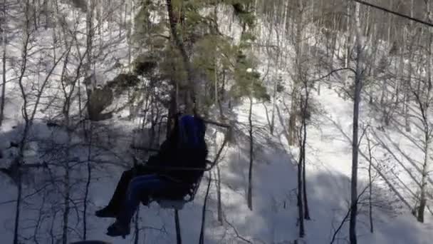 Linbana i fjällen — Stockvideo