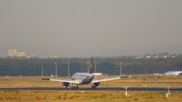 Avión aterrizando en Frankfurt — Vídeo de stock