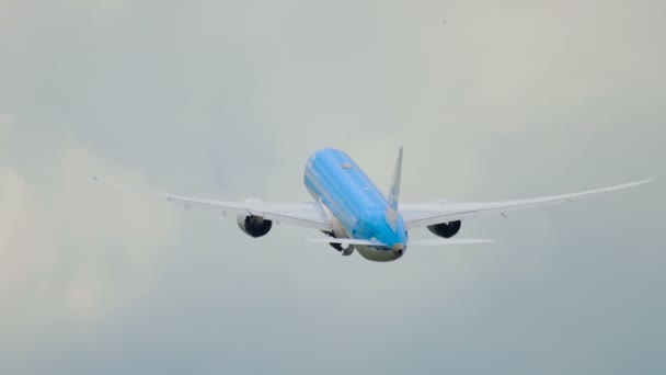 KLM Dreamliner partida — Vídeo de Stock