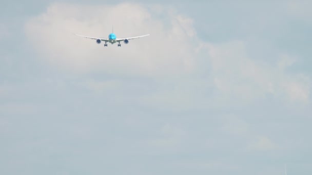 KLM Dreamliner aterrissagem — Vídeo de Stock