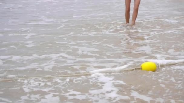 Хвилі на піщаному пляжі — стокове відео