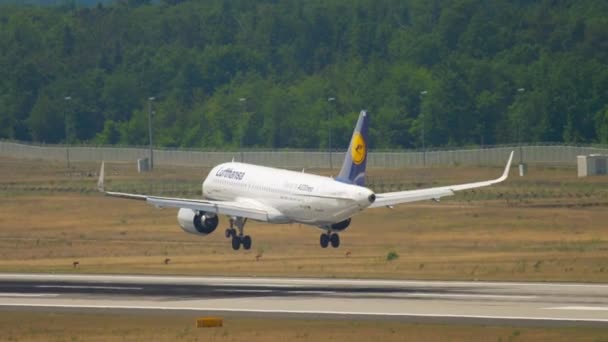 Lufthansa Airbus A320neo yaklaşıyor — Stok video