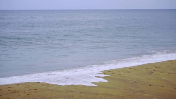 Poderosa ola rompe a lo largo de la orilla — Vídeo de stock