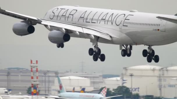 Lufthansa Airbus a 340 leszállás — Stock videók