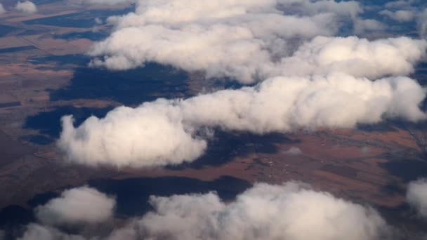 Aerial wiev from descending Airplane — Stock Video