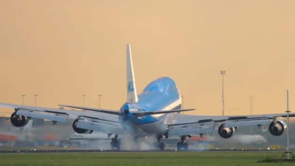 KLM Boeing 747 lądowania — Wideo stockowe