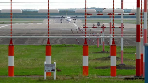 Flugzeug landet in Düsseldorf — Stockvideo