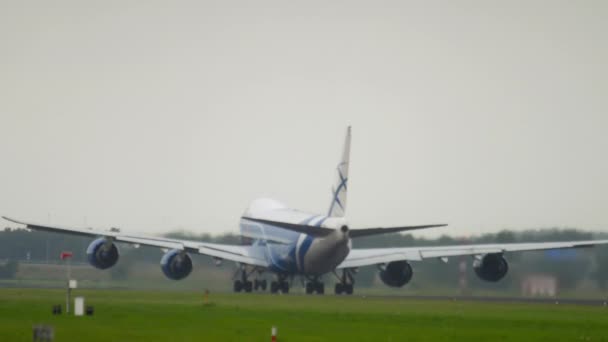 Luftfracht boing 747 Abflug — Stockvideo