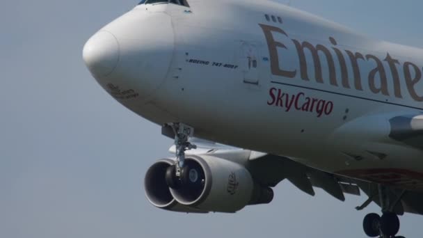 Luftfrachter im Landeanflug in Frankfurt — Stockvideo