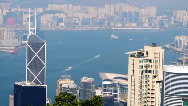 Hong Kong vista dalla cima della città — Video Stock