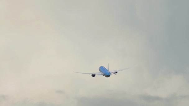 KLM Dreamliner klimmen omhoog — Stockvideo